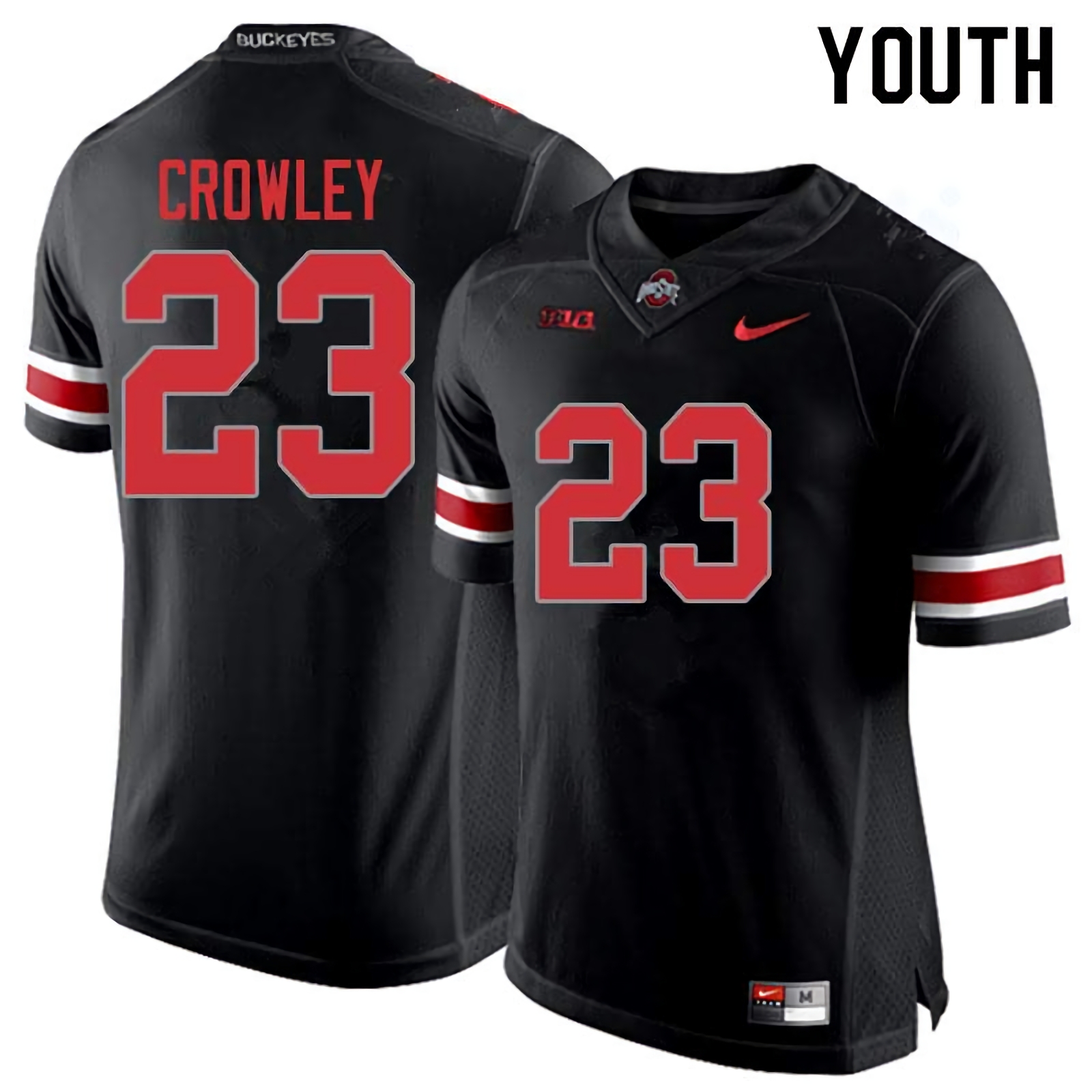 Marcus Crowley Ohio State Buckeyes Youth NCAA #23 Nike Blackout College Stitched Football Jersey FQL4456PG